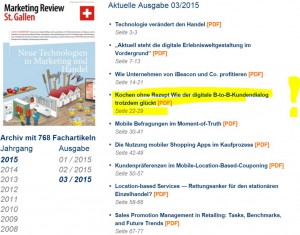 Wie der digitale B-to-B-Kundendialog trotzdem glückt - Heft 3-15 Marketing Review St Gallen